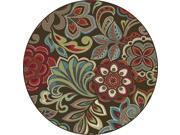 Tayse Rugs Deco DCO1024 Brown 7 ft. 10 in. Round Transitional Area Rug