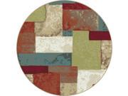 Tayse Rugs Deco DCO1027 Multi 5 ft. 3 in. Round Contemporary Area Rug