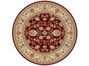 Tayse Rugs Sensation 4720 Red 5 ft. 3 in. Round Traditional Area Rug
