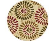 Tayse Rugs Laguna 4902 Ivory 5 ft. 3 in. Round Contemporary Area Rug