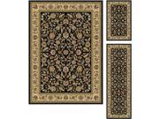Tayse Rugs Laguna 5073 Black 5 ft. x 7 ft. 20 in. x 60 in. 20 in. x 32 in. Traditional Area Rug