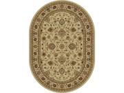 Tayse Rugs Elegance 5142 Beige 6 ft. 7 in. x 9 ft. 6 in. Oval Traditional Area Rug