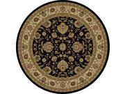 Tayse Rugs Elegance 5143 Black 7 ft. 10 in. Round Traditional Area Rug