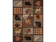 Tayse Rugs Nature 6568 Multi 5ft. 3 in. x 7 ft. 3 in. Lodge Area Rug