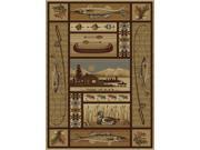 Tayse Rugs Nature 6632 Beige 7 ft. 10 in. x 10 ft. 3 in. Lodge Area Rug