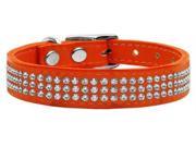 Mirage Pet Products 83 22 24OR Three Row Jewelled Leather Orange 24 inch