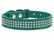Mirage Pet Products 83 22 22JD Three Row Jewelled Leather Jade 22 inch