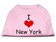 Mirage Pet Products 51 36 SMLPK I Love New York Screen Print Shirts Pink Small