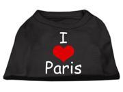 Mirage Pet Products 51 37 LGBK I Love Paris Screen Print Shirts Black Large