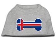 Mirage Pet Products 51 16 XSGY Bone Shaped Iceland Flag Screen Print Shirts Grey Extra Small