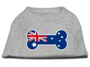 Mirage Pet Products 51 09 MDGY Bone Shaped Australian Flag Screen Print Shirts Grey Medium