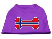 Mirage Pet Products 51 19 XSPR Bone Shaped Norway Flag Screen Print Shirts Purple Extra Small