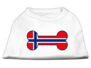 Mirage Pet Products 51 19 XXLWT Bone Shaped Norway Flag Screen Print Shirts White XXL