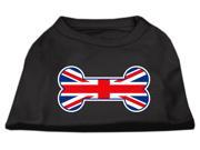 Mirage Pet Products 51 20 MDBK Bone Shaped United Kingdom Union Jack Flag Screen Print Shirts Black Medium