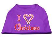 Mirage Pet Products 51 25 08 LGPR I Heart Christmas Screen Print Shirt Purple Large