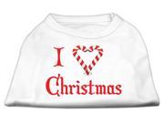 Mirage Pet Products 51 25 08 LGWT I Heart Christmas Screen Print Shirt White Large