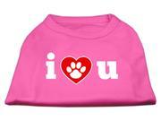 Mirage Pet Products 51 55 MDBPK I Love U Screen Print Shirt Bright Pink Medium