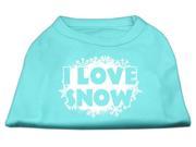 Mirage Pet Products 51 25 09 XSAQ I Love Snow Screenprint Shirts Aqua Extra Small