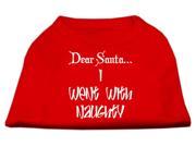 Mirage Pet Products 51 25 02 XXXLRD Dear Santa I Went with Naughty Screen Print Shirts Red XXXL