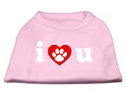 Mirage Pet Products 51 55 XXLLPK I Love U Screen Print Shirt Light Pink XXL