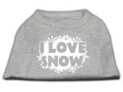 Mirage Pet Products 51 25 09 XXXLGY I Love Snow Screenprint Shirts Grey XXXL