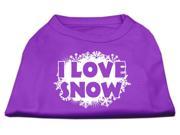 Mirage Pet Products 51 25 09 XXXLPR I Love Snow Screenprint Shirts Purple XXXL