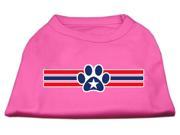 Mirage Pet Products 51 17 04 XXXLBPK Patriotic Star Paw Screen Print Shirts Bright Pink XXXL