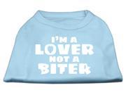Mirage Pet Products 51 42 SMBBL I m a Lover not a Biter Screen Printed Dog Shirt Baby Blue Small