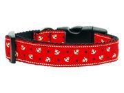Mirage Pet Products 125 016 MDRD Anchors Nylon Ribbon Collar Red Medium