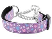 Mirage Pet Products 125 005M LGLV Butterfly Nylon Ribbon Collar Martingale Lavender Large