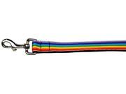 Mirage Pet Products 125 008 1006 Rainbow Striped Nylon Collars Rainbow Stripes 1 wide 6ft Leash