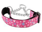 Mirage Pet Products 125 005M LGPK Butterfly Nylon Ribbon Collar Martingale Pink Large