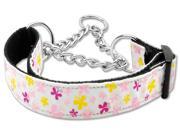 Mirage Pet Products 125 005M LGWT Butterfly Nylon Ribbon Collar Martingale White Large