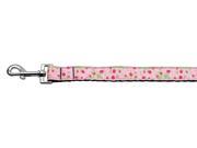 Mirage Pet Products 125 020 1006LPK Roses Nylon Ribbon Leash Light Pink 1 inch wide 6ft Long