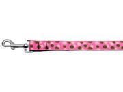 Mirage Pet Products 125 012 1004BPK Confetti Dots Nylon Collar Bright Pink 1 Wide 4ft Leash