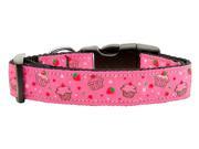 Mirage Pet Products 125 019 LGBPK Cupcakes Nylon Ribbon Collar Bright Pink Large