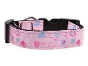 Mirage Pet Products 125 009 MDLPK Crazy Hearts Nylon Collars Light Pink Medium
