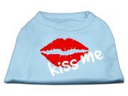 Mirage Pet Products 51 56 XLBBL Kiss Me Screen Print Shirt Baby Blue Extra Large