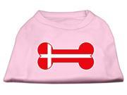 Mirage Pet Products 51 12 MDLPK Bone Shaped Denmark Flag Screen Print Shirts Light Pink Medium