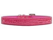 Mirage Pet Products 18 01 MDPKC 18mm Two Tier Faux Croc Collar Pink Medium