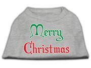 Mirage Pet Products 51 25 11 XSGY Merry Christmas Screen Print Shirt Grey Extra Small