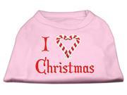 Mirage Pet Products 51 25 08 XSLPK I Heart Christmas Screen Print Shirt Light Pink Extra Small