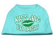 Mirage Pet Products 51 61 XXXLAQ Kiss Me I m Irish Screen Print Shirt Aqua XXXL