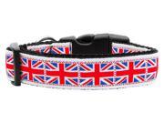 Tiled Union Jack UK Flag Nylon Ribbon Collar Medium