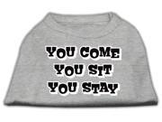 You Come You Sit You Stay Screen Print Shirts Grey XS 8