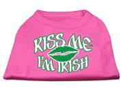 Kiss Me I m Irish Screen Print Shirt Bright Pink XS 8