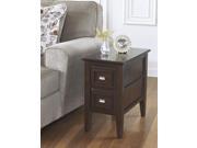 Contemporary Chairside End Table in Dark Brown Signature Design by Ashley Furniture