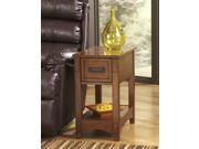 Chairside End Table inBrown Finish