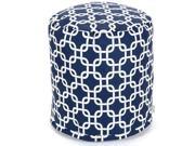 Majestic Home 85907220456 Navy Blue Links Small Pouf
