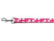 Diagonal Dots Nylon Collar Bright Pink 1 wide 4ft Lsh